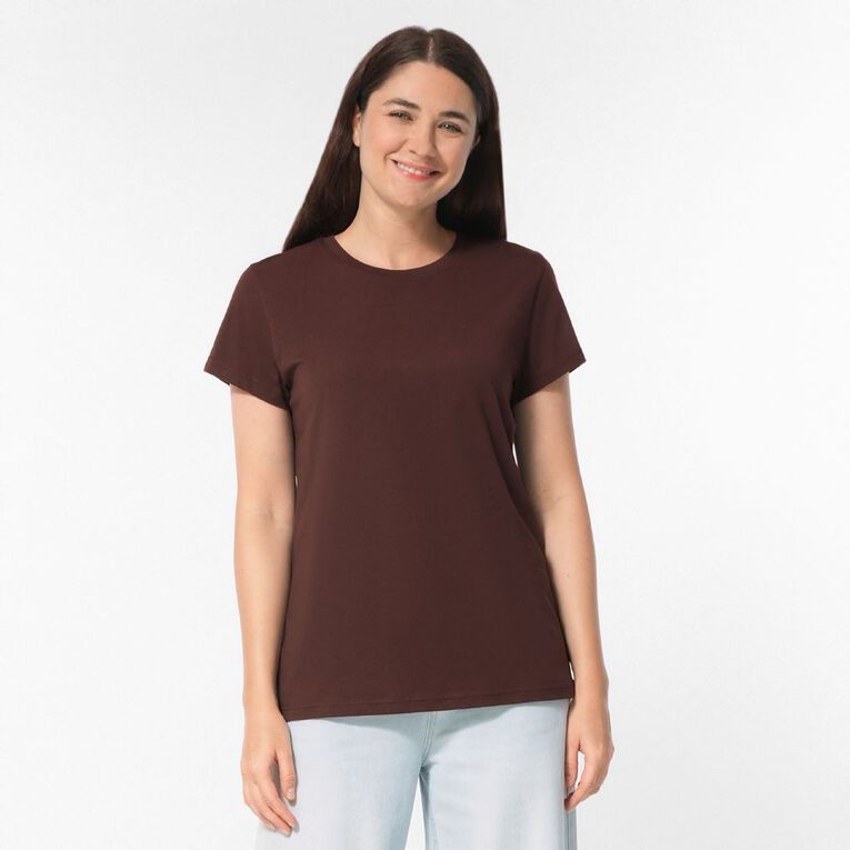 H&H Women's Short Sleeve Crew Neck Tee, Brown Dark DECADENT C, hi-res