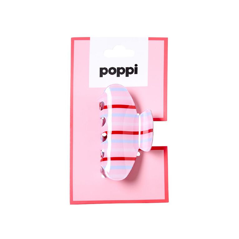 Poppi Claw Clip Pink Stripe, , hi-res