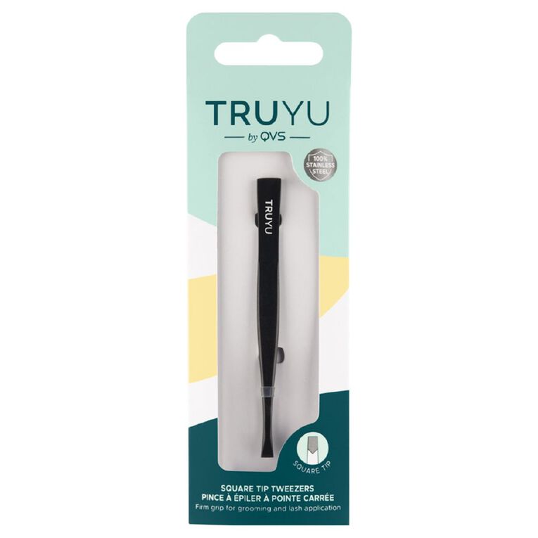 Truyu Square Tip Tweezers Black, , hi-res