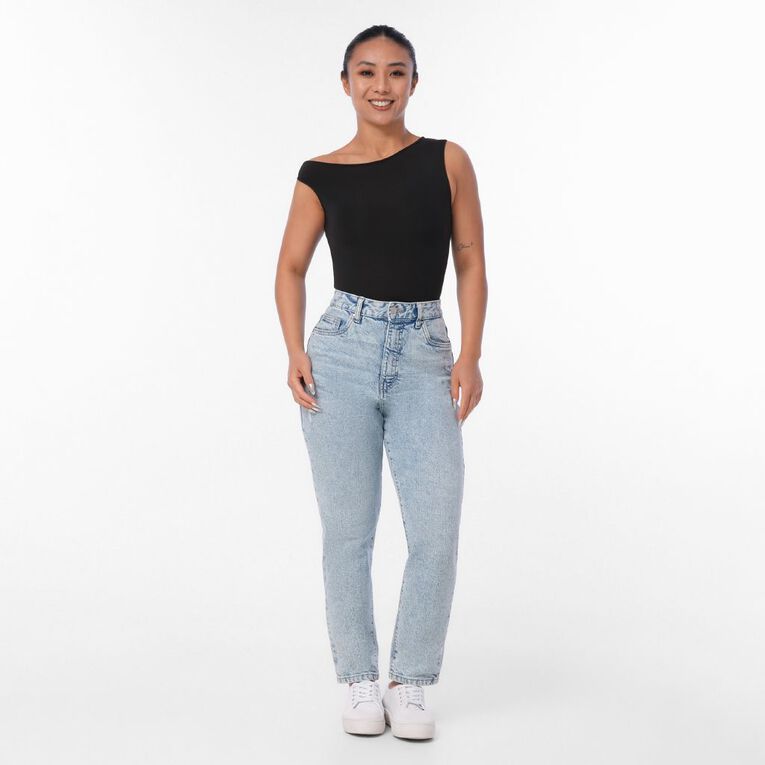 H&H Women's Contour Stretch Off Shoulder Bodysuit, Black, hi-res