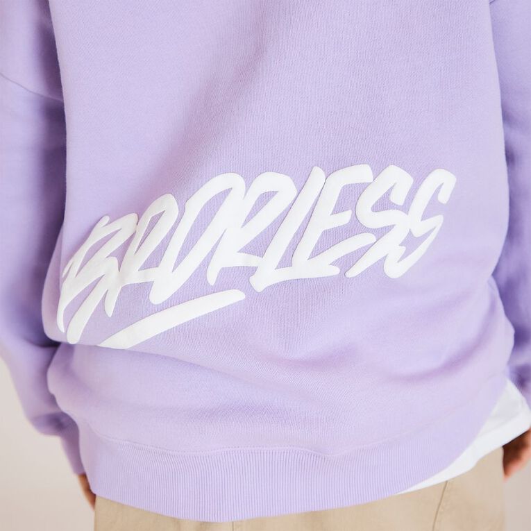 BRDRLESS Long Sleeve Graphic Hood, Purple Light, hi-res