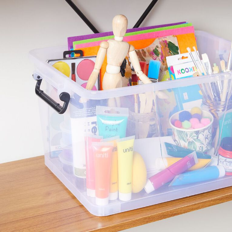 Living & Co Rolling Organiser 27L Clear, , hi-res