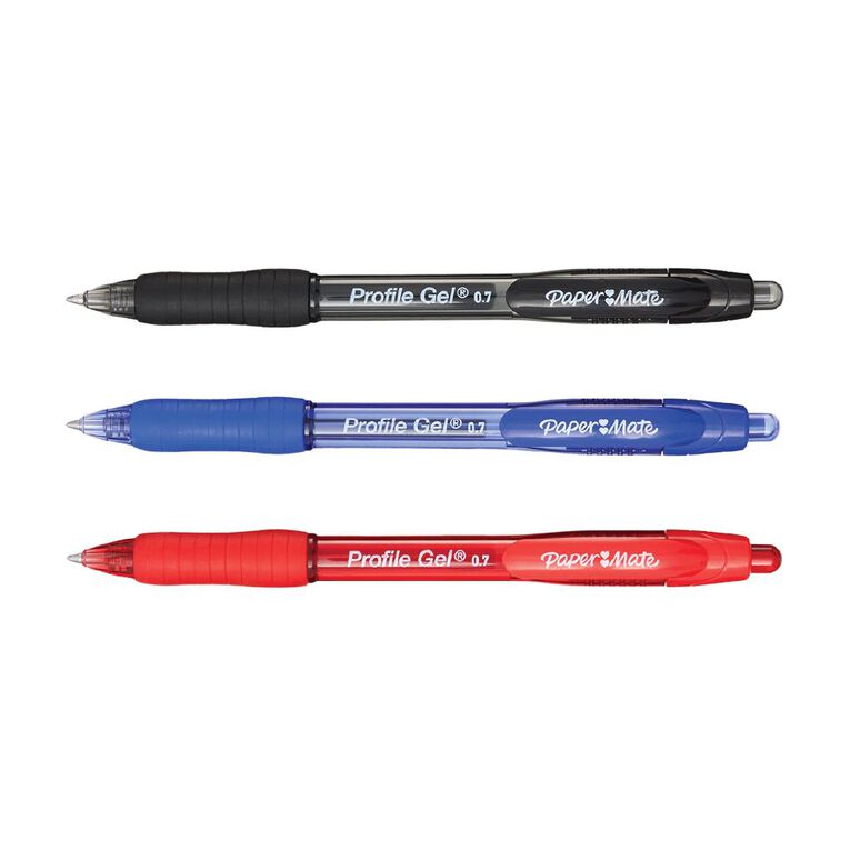 Paper Mate Profile Retractable Business 0.7mm Gel Pens Assorted 4 Pack, , hi-res