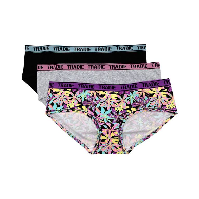 Tradie Women's Curve Boyleg 3 Pack, Pink Light, hi-res