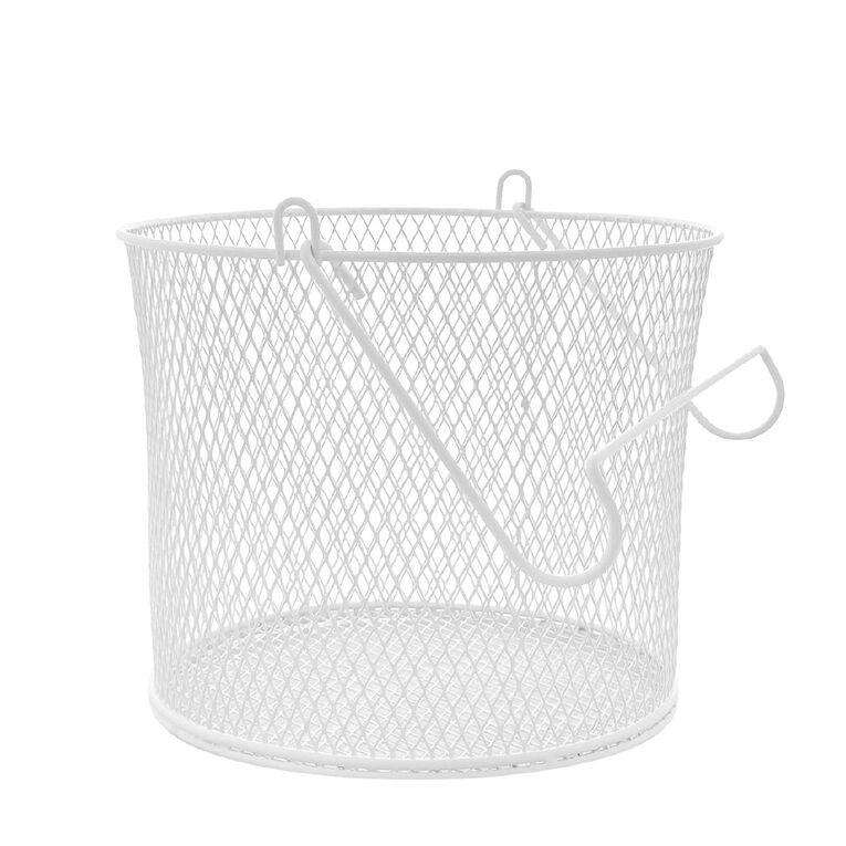 Living & Co Round Mesh Peg Basket White/Black Assorted, , hi-res