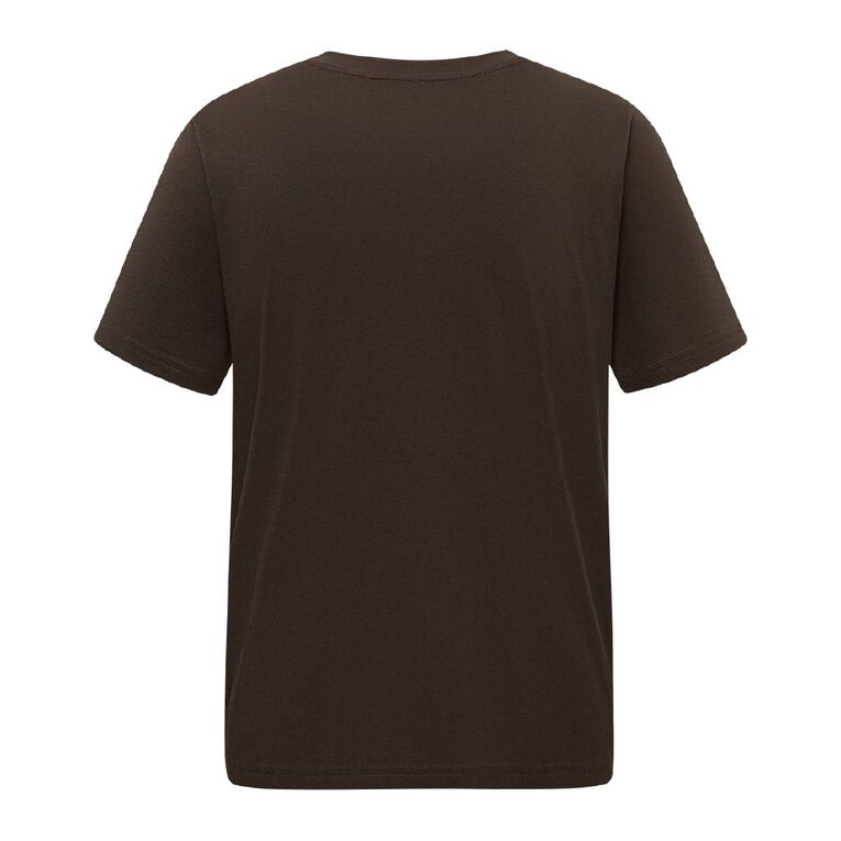 H&H Men's Regular Fit Crew Neck Tee, Brown Dark, hi-res