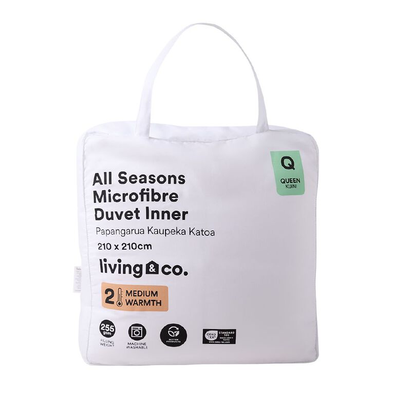 Living & Co All Seasons Microfibre Duvet Inner White Queen, , hi-res