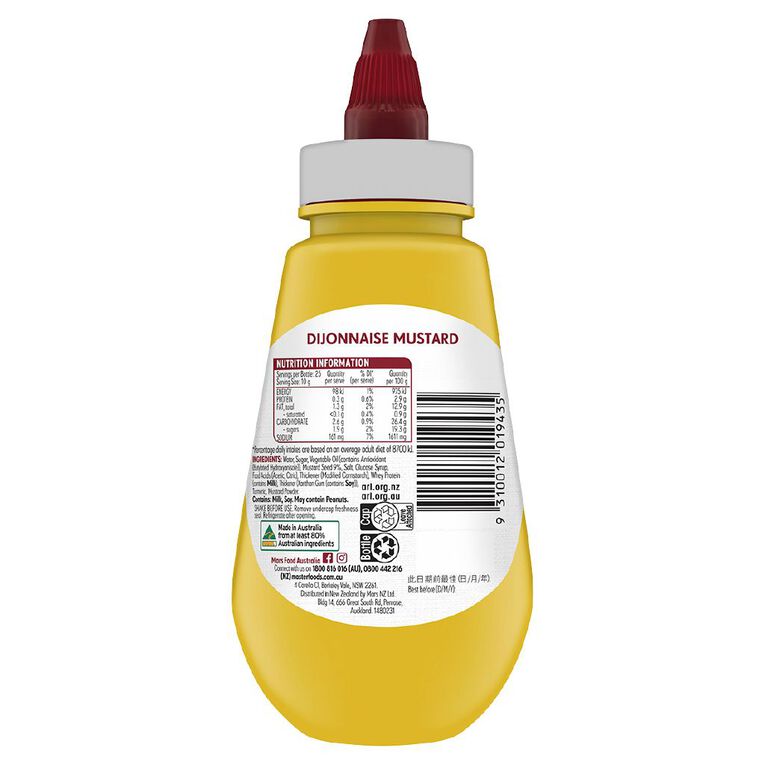 MasterFoods Dijonnaise Mustard 250g Squeezy Bottle, , hi-res