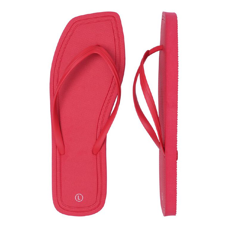 H&H Women's Square Toe Jandal, Red, hi-res