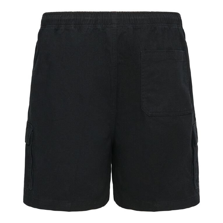 Rivet Bellow Pocket Shorts, Black, hi-res