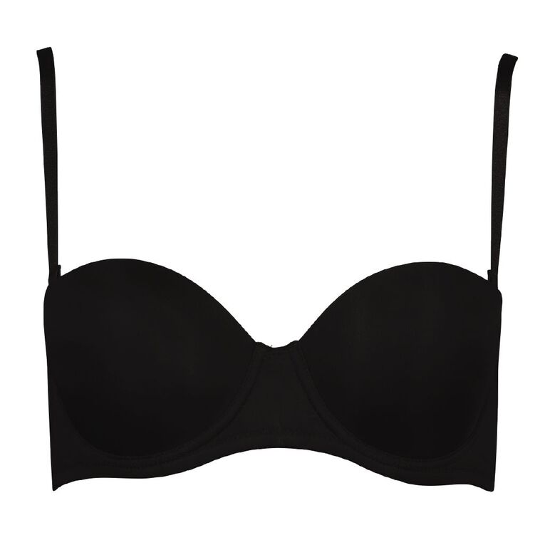 H&H Women's Strapless Bra, Black, hi-res