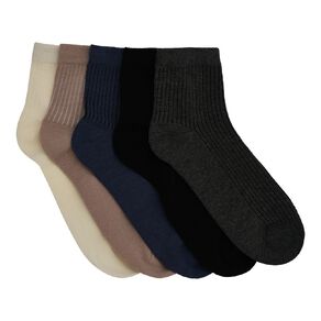H&H Women's Patterned Quarter Crew Socks 5 Pack