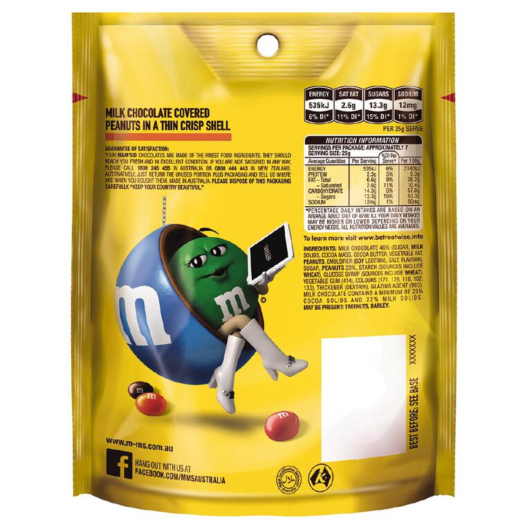 M&M's Peanut Chocolate Bag 180g, , hi-res