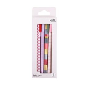 Uniti Stationery Boho Pens 4 Pack