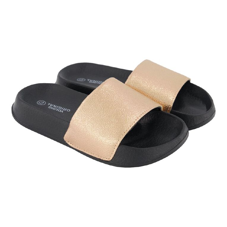 Young Original Senior Kids' Benita Slides, Black, hi-res
