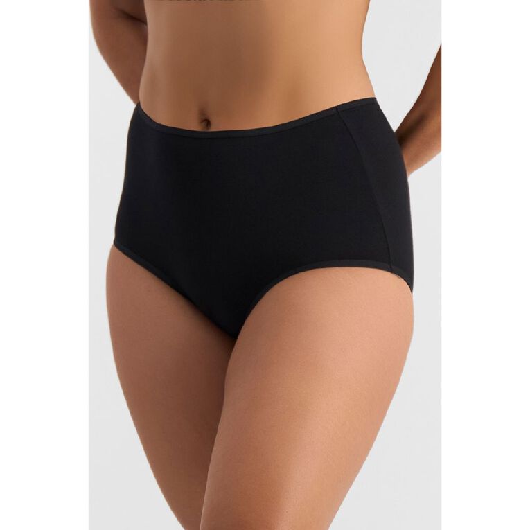 Rio Women's Full Briefs 5 Pack, Black, hi-res