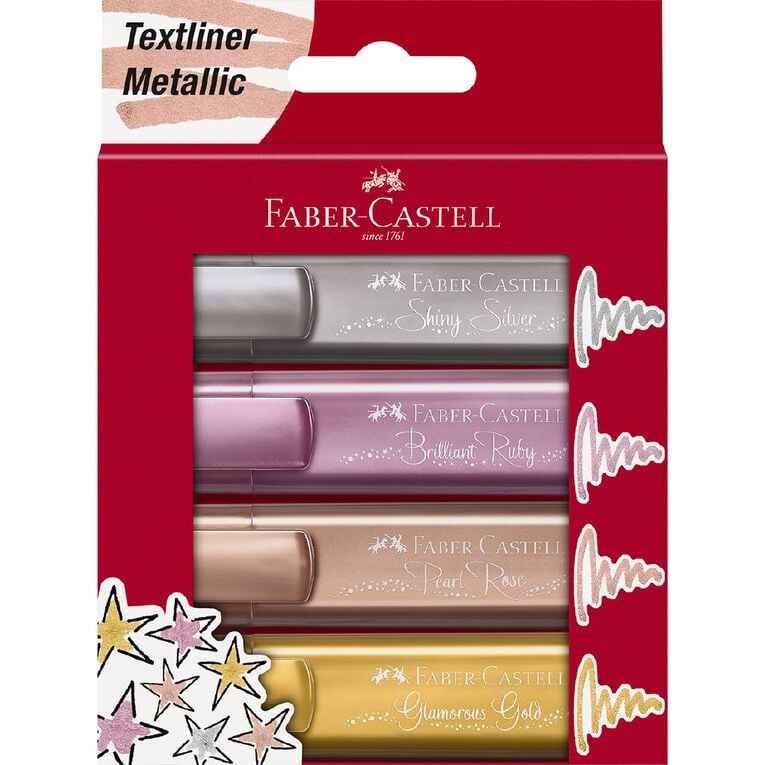 Faber-Castell Textliner Metallics Highlighter 4 Pack, , hi-res