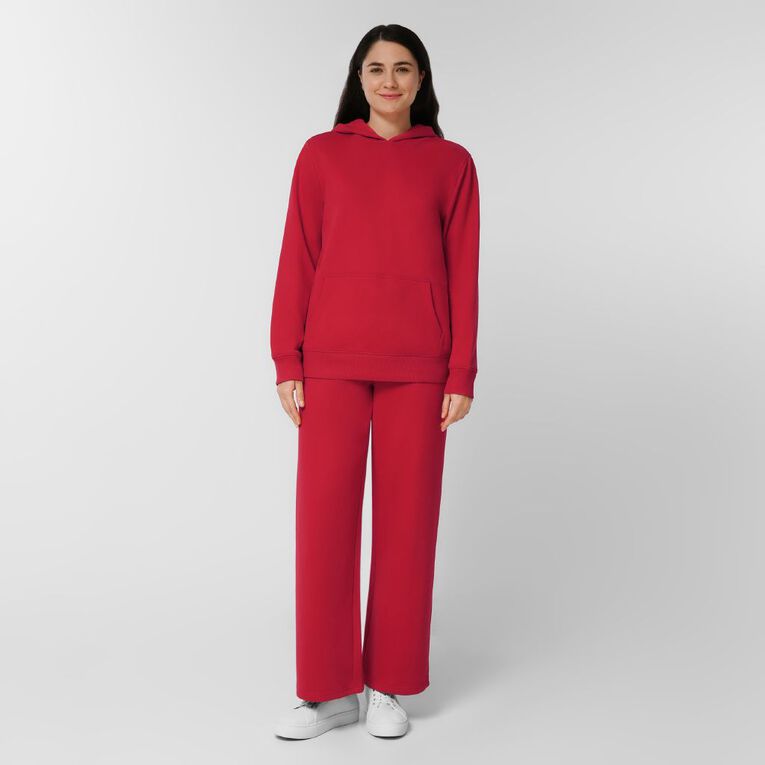 H&H Women's Wide Leg Track Pants, Red Mid, hi-res