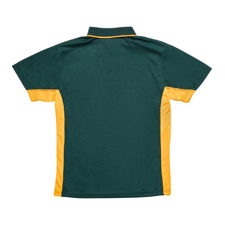 Schooltex Katikati Primary Short Sleeve Polo with Badge, Bottle/Gold, hi-res