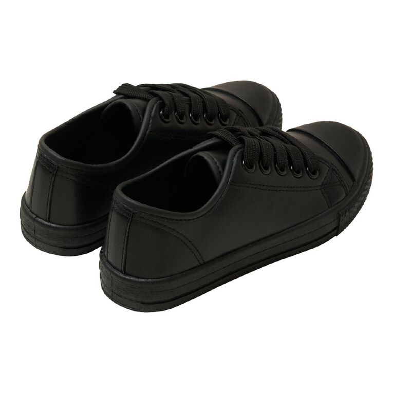 Young Original Senior Kids' Finn Lo PU School Shoes, Black, hi-res