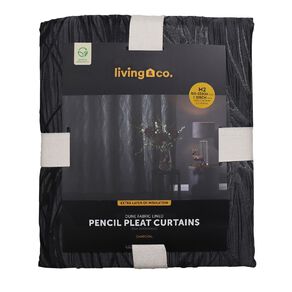 Living & Co Pencil Pleat Curtains Charcoal