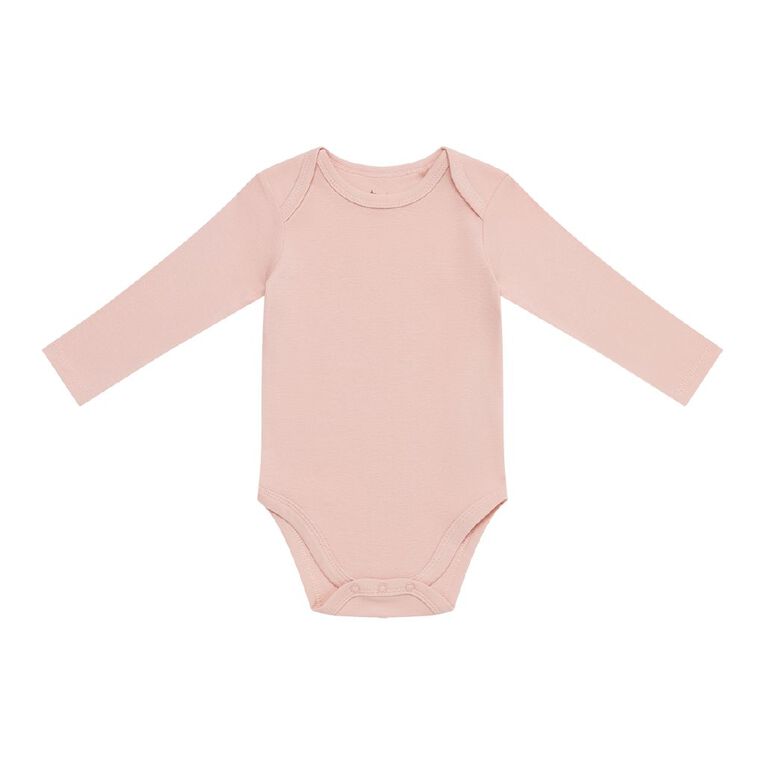 Young Original Babys' Long Sleeve Plain Bodysuit, Pink Light, hi-res
