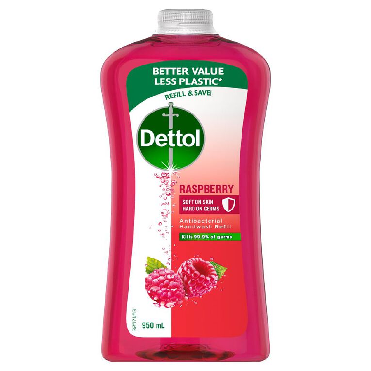Dettol Antibacterial Liquid Hand Wash Refill Raspberry 950ml, , hi-res