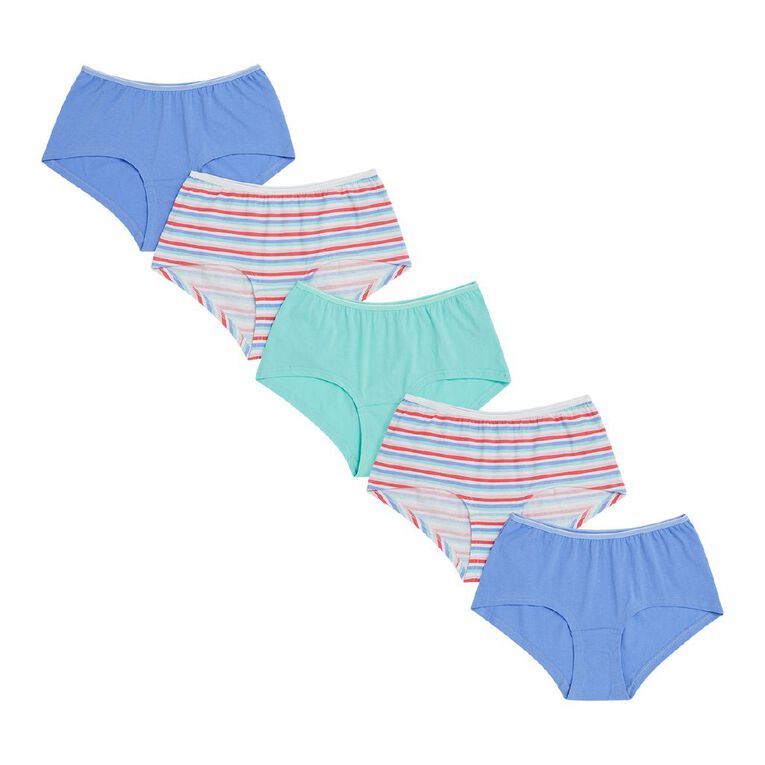 H&H Women's Shortie Briefs 5 Pack, Blue Mid, hi-res