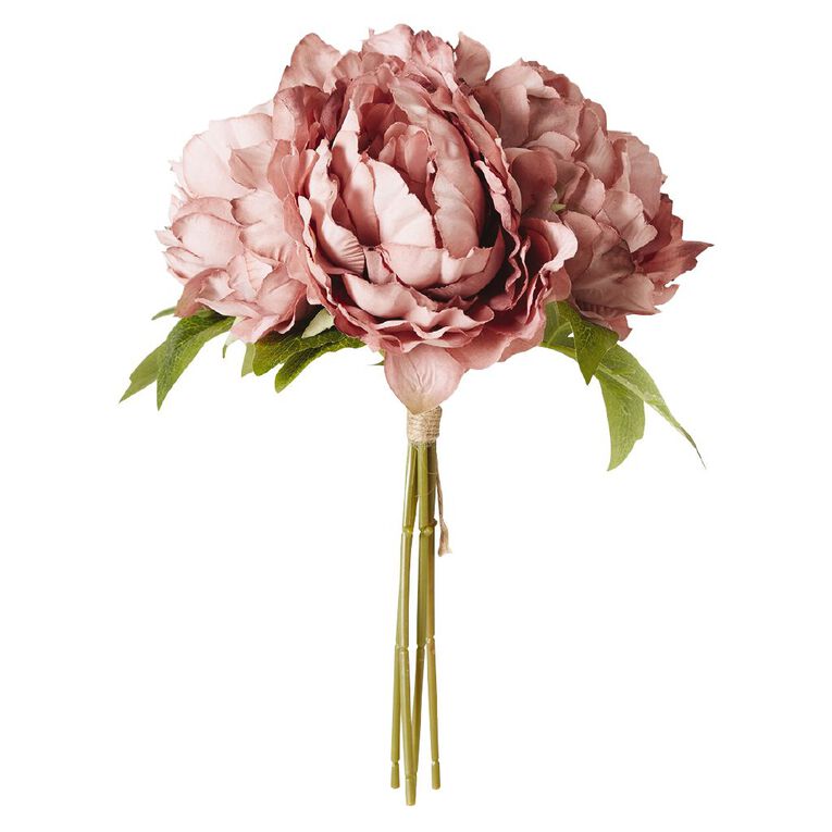 Living & Co Artificial Peony Bunch - 29cm 29cm, , hi-res