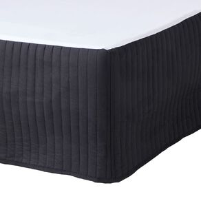 Living & Co Valance Quilted Bed Wrap Black Queen