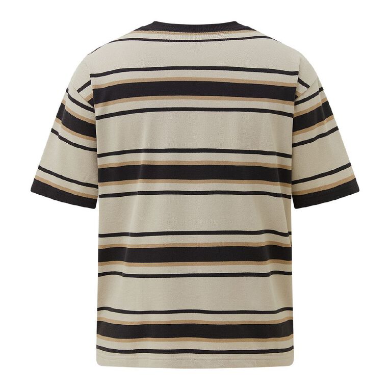 Garage Men's Relaxed Pique Striped Tee, Brown Light, hi-res