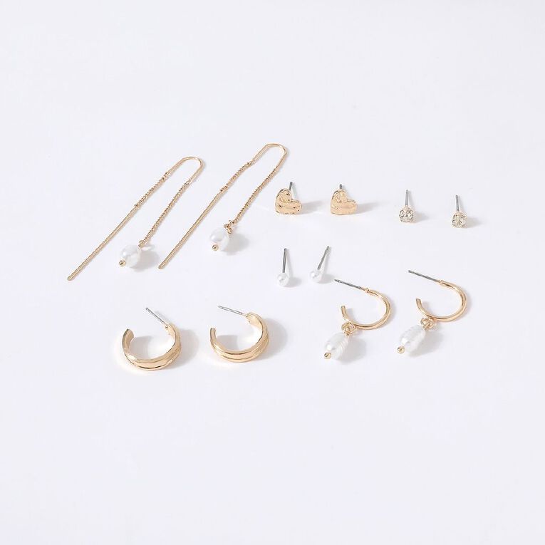 H&H Pearl Gold Earrings, , hi-res
