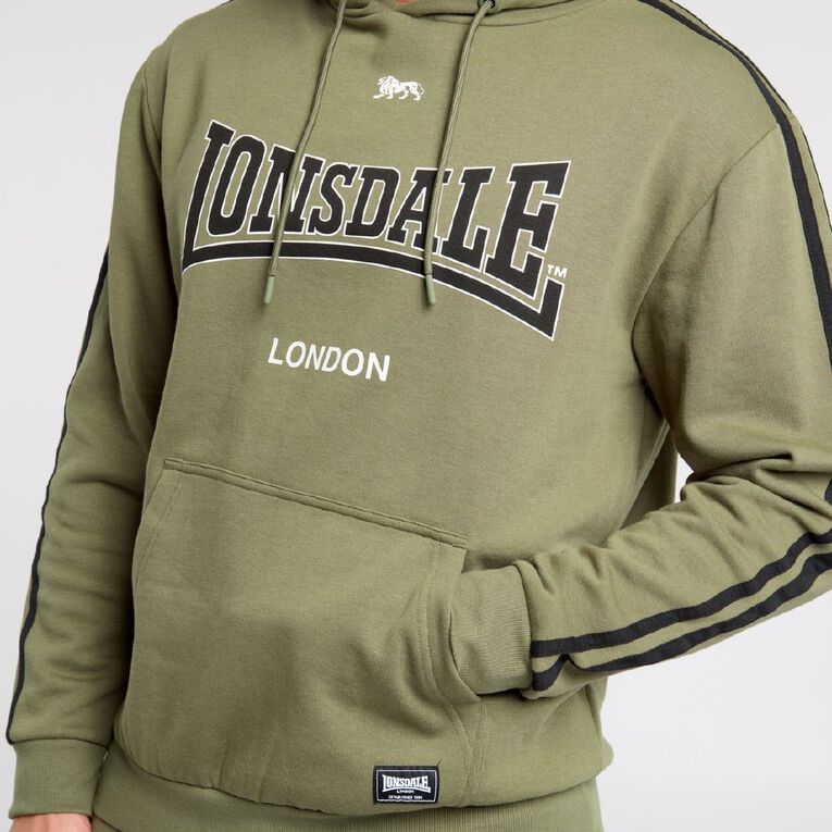 Lonsdale Men's London Hoodie, Green Dark, hi-res