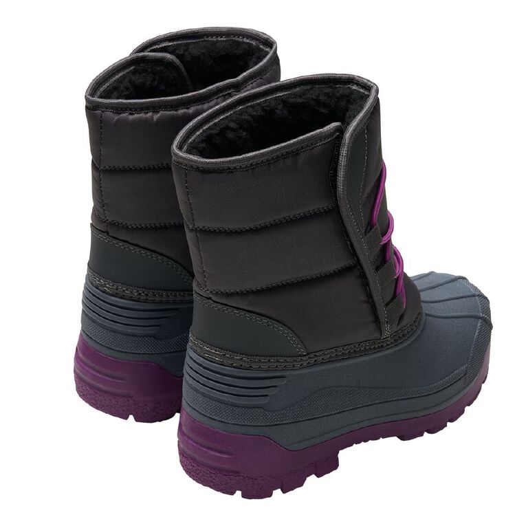 Active Intent Senior Kids' Colour Block High Top Snow Boots, Purple Light, hi-res