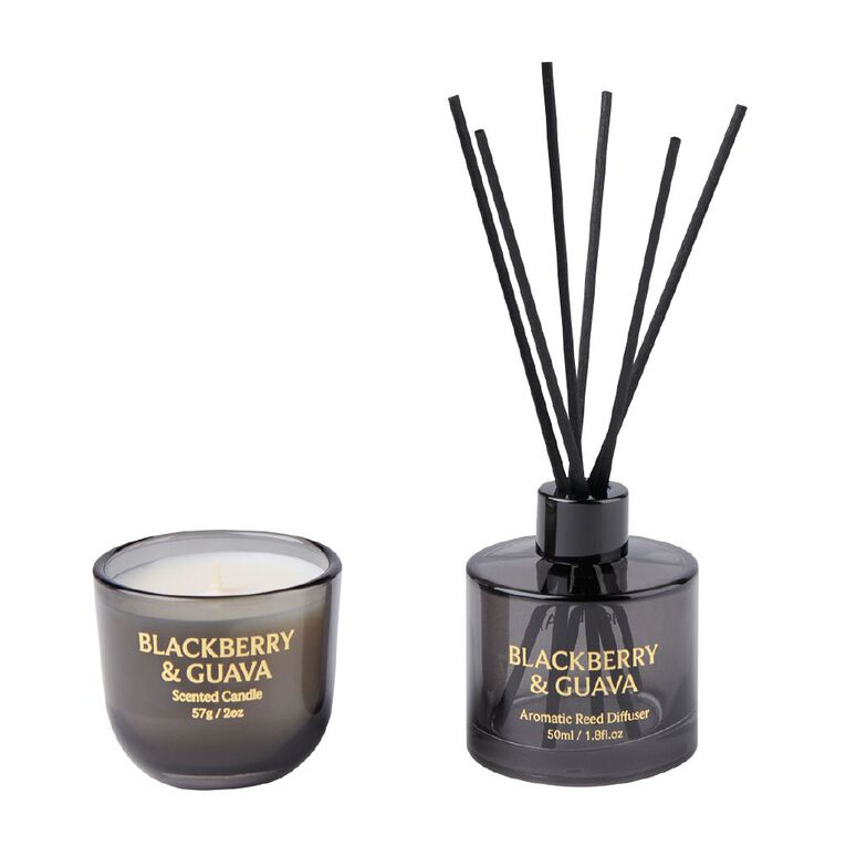 Living & Co Homestay Candle and Diffuser Set Blackberry and Guava, , hi-res