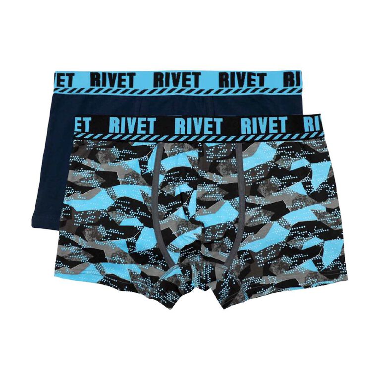 Rivet Men's Trunks 2 Pack, Blue/Aqua, hi-res