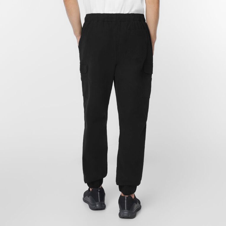 H&H Men's Elastic Waist Cargo Joggers, Black, hi-res