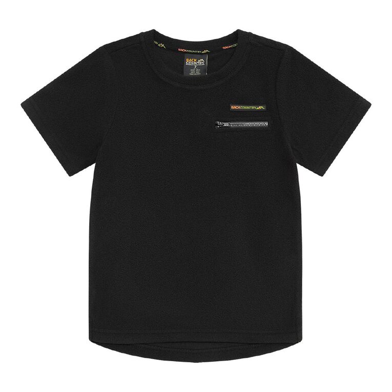 Back Country Kids' Fleece Zip Pocket Tee, Black, hi-res