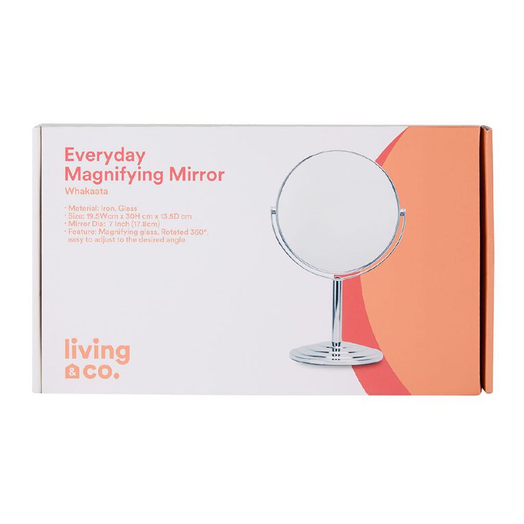 Living & Co Everyday Magnifying Mirror Silver, , hi-res