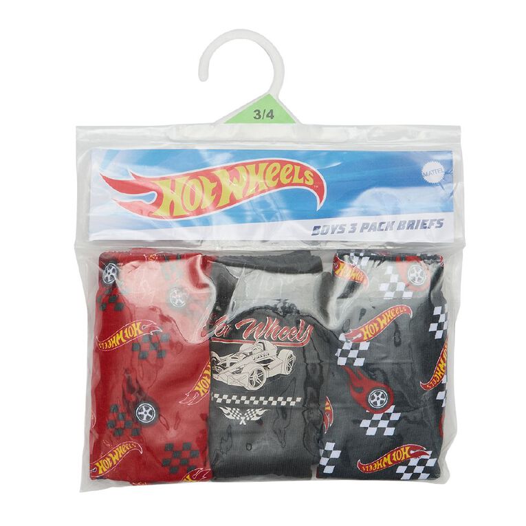 Hot Wheels Boys' Briefs 3 Pack, Red Dark, hi-res