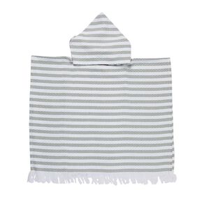 Living & Co Turkish Hooded Beach Towel Stripes Sage 60cm x 120cm
