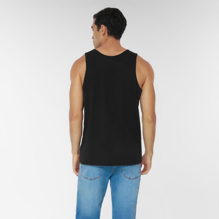 H&H Men's Graphic Print Singlet, Black, hi-res