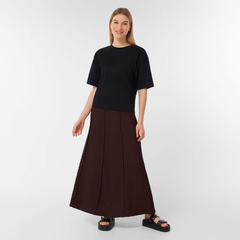 H&H Women's Panelled Maxi Skirt, Brown Dark, hi-res