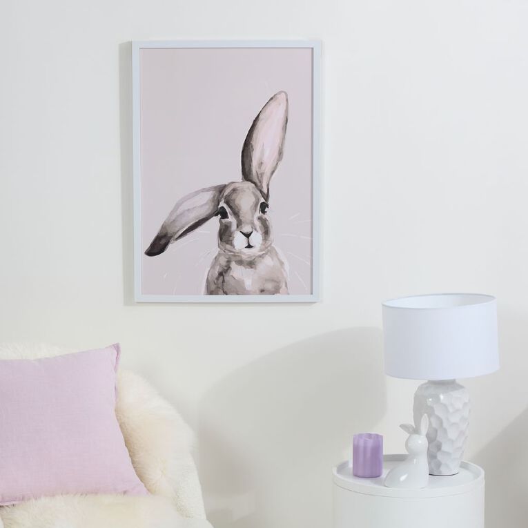 Living & Co Bunny Framed Print 50cm x 70cm, , hi-res