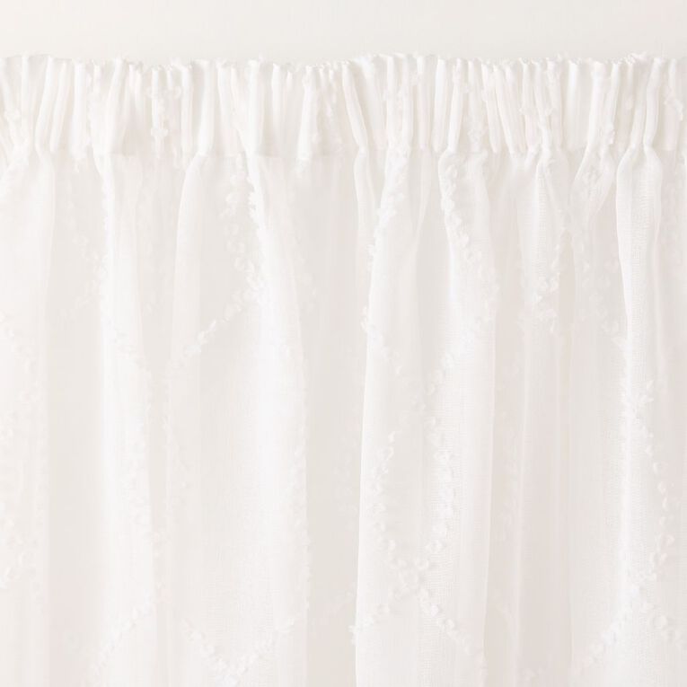 Living & Co Indie Voile White 90-180cm Wide/160cm Drop, , hi-res