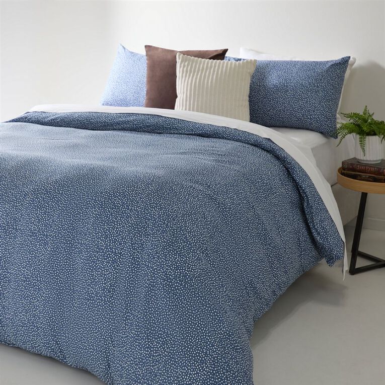 Living & Co Microfibre Duvet Cover Set Dawn Blue Queen, , hi-res