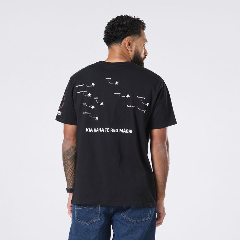 MLC Adults' Matariki Tee, Black, hi-res