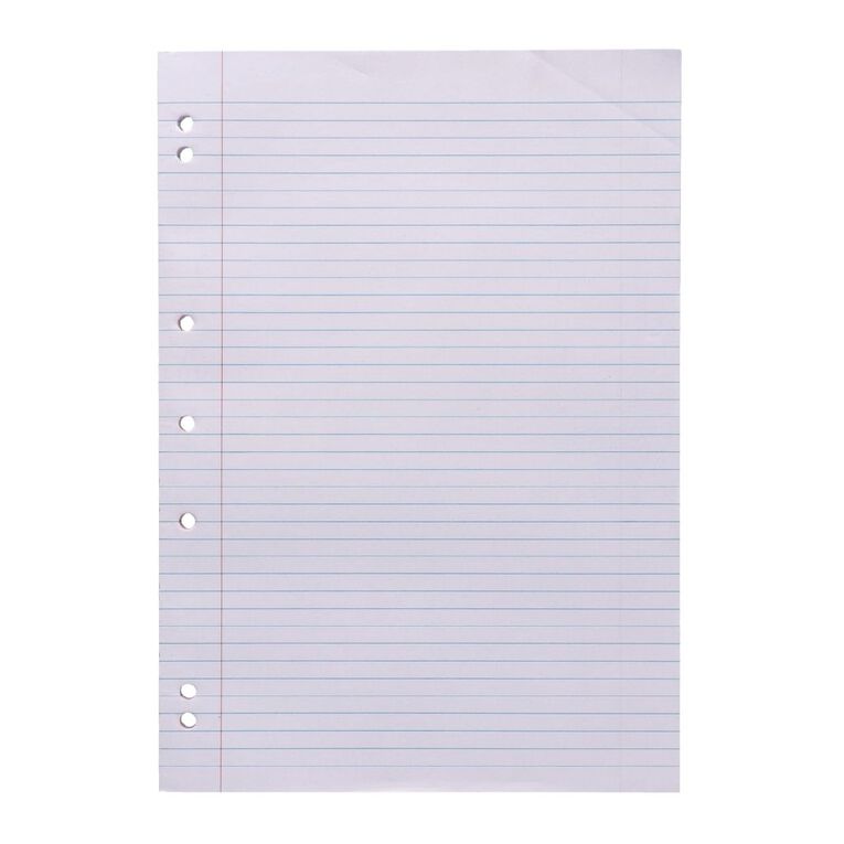 WS Pad Refill 7B8 A4 7mm Ruled 75 Leaf Punched Red, , hi-res