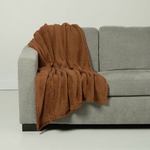 Living & Co Throw Sherpa Brown Mid 127cm x 152cm