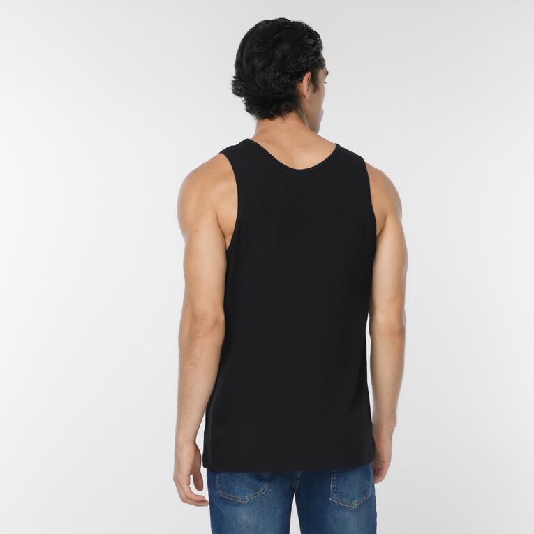 H&H Men's Graphic Print Singlet, Black, hi-res